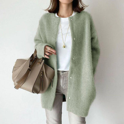 Ins Single Breasted Cardigans Fashion Solid Color Knitted Jacket Women'S Autumn Spring Clothing